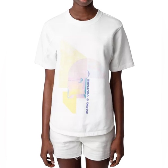 Zadig & Voltaire New NWT Terry Palmer Cotton Blend Tee Size XS - Picture 1 of 6